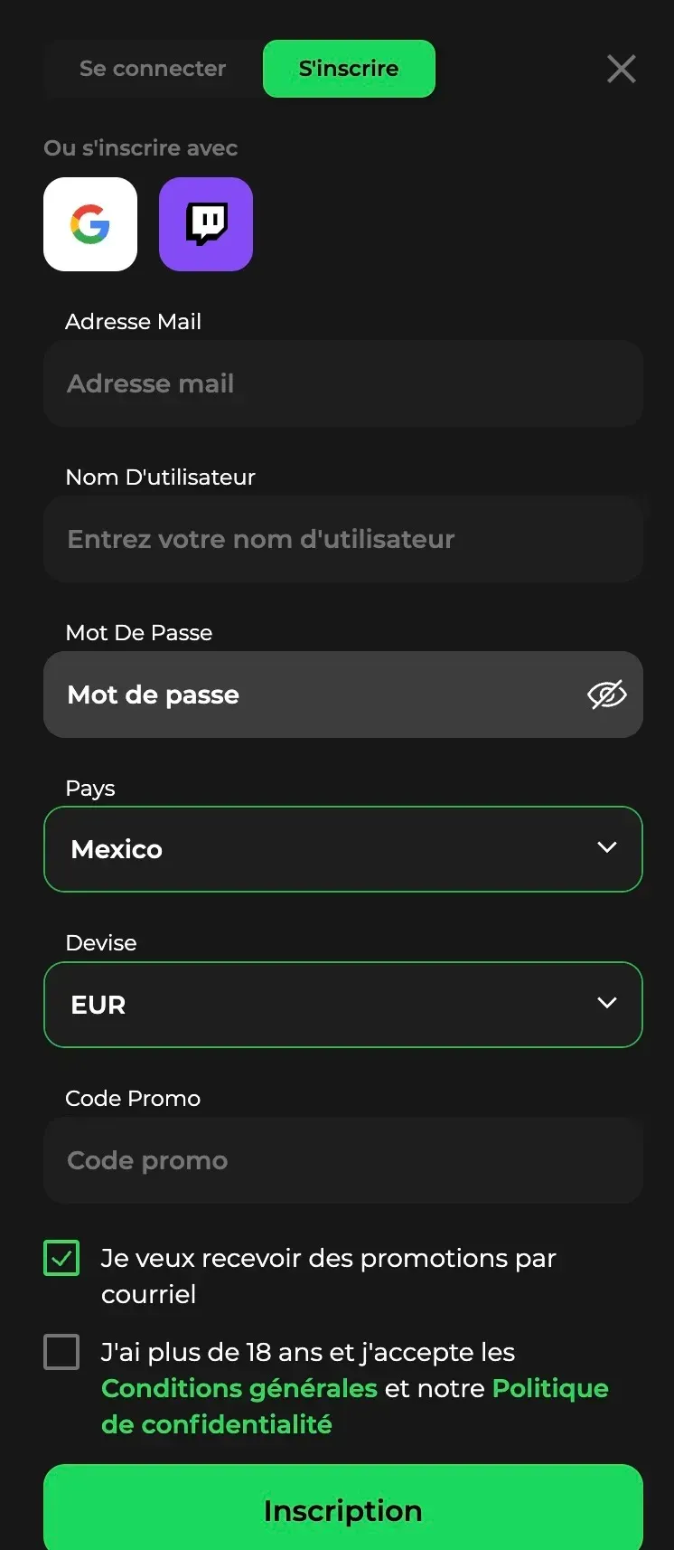 Registratieformulier y betify