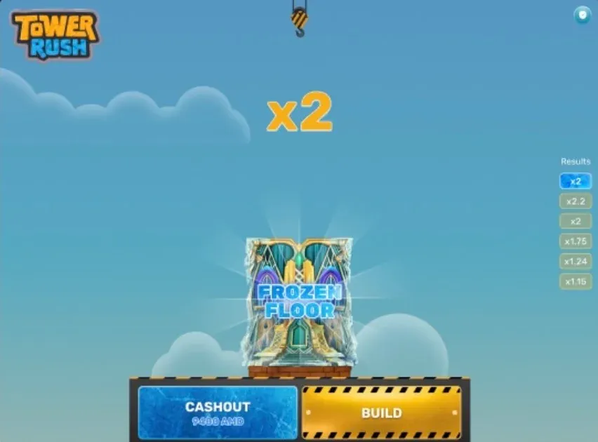 Bonus Frozen floor dans Tower Rush avec un x2