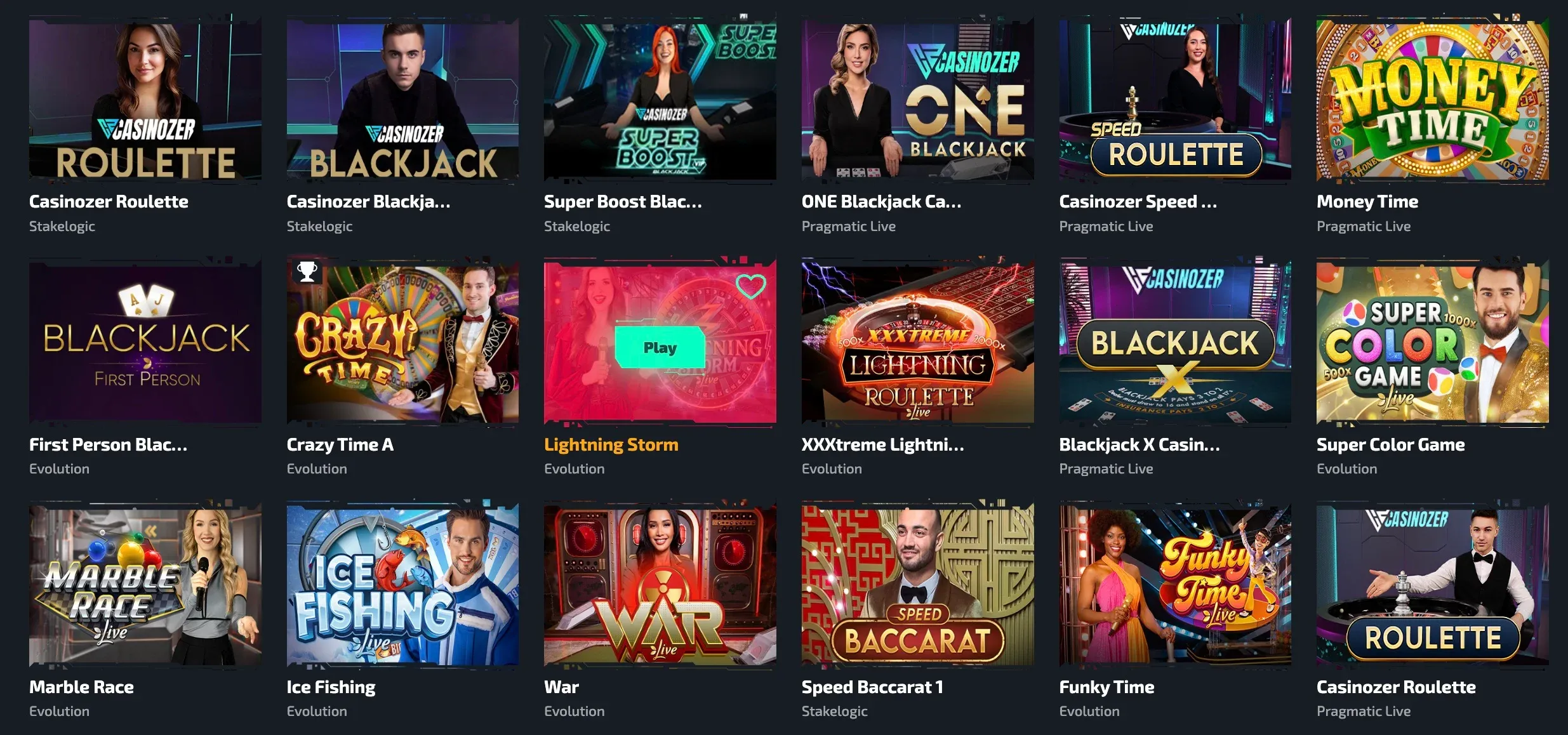 Live casino sur casino en ligne Suisse