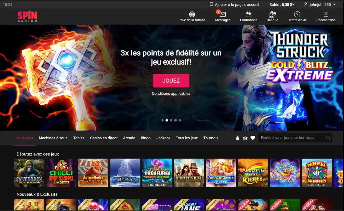 Spin casino web