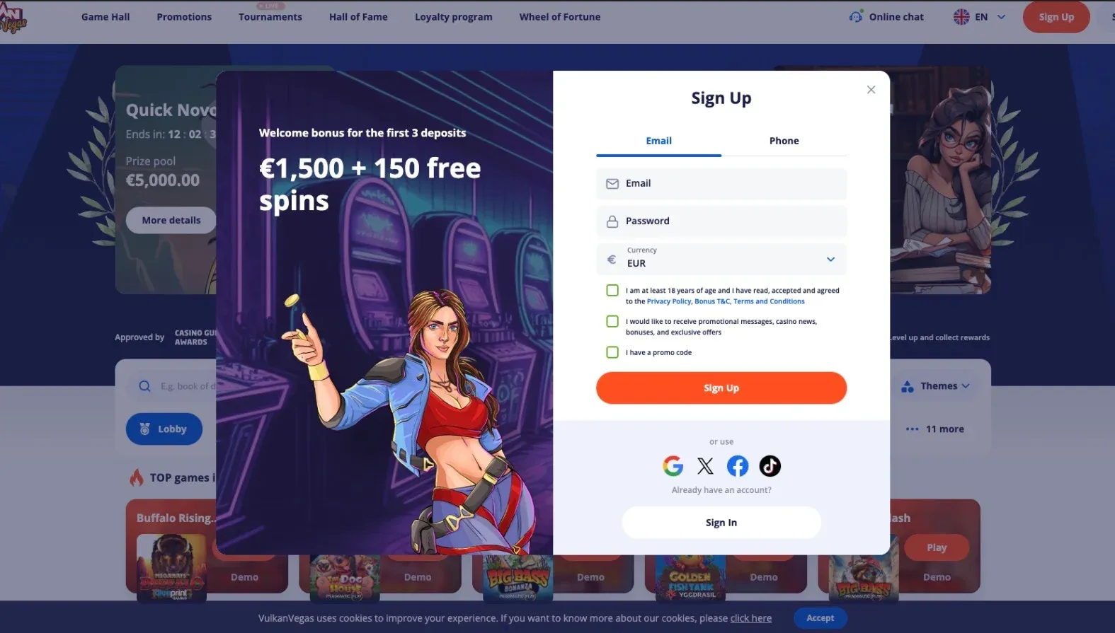 Vulkan Vegas étape 2