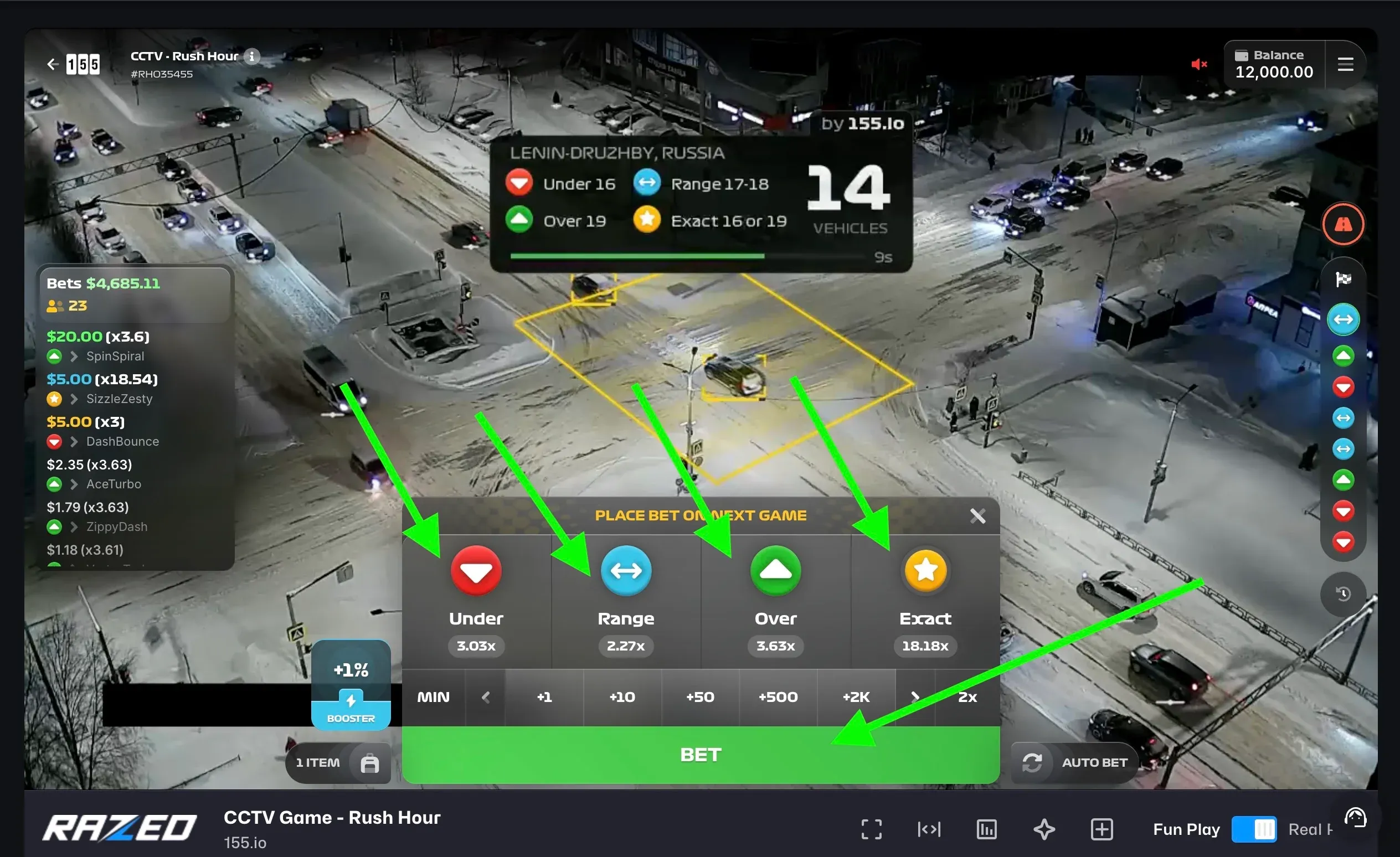 Different types of bets in CCTV Betting on Rush Hour