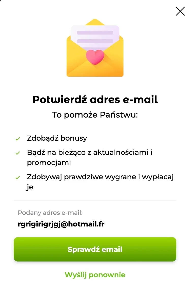 Weryfikacja e-mail w Verde Casino